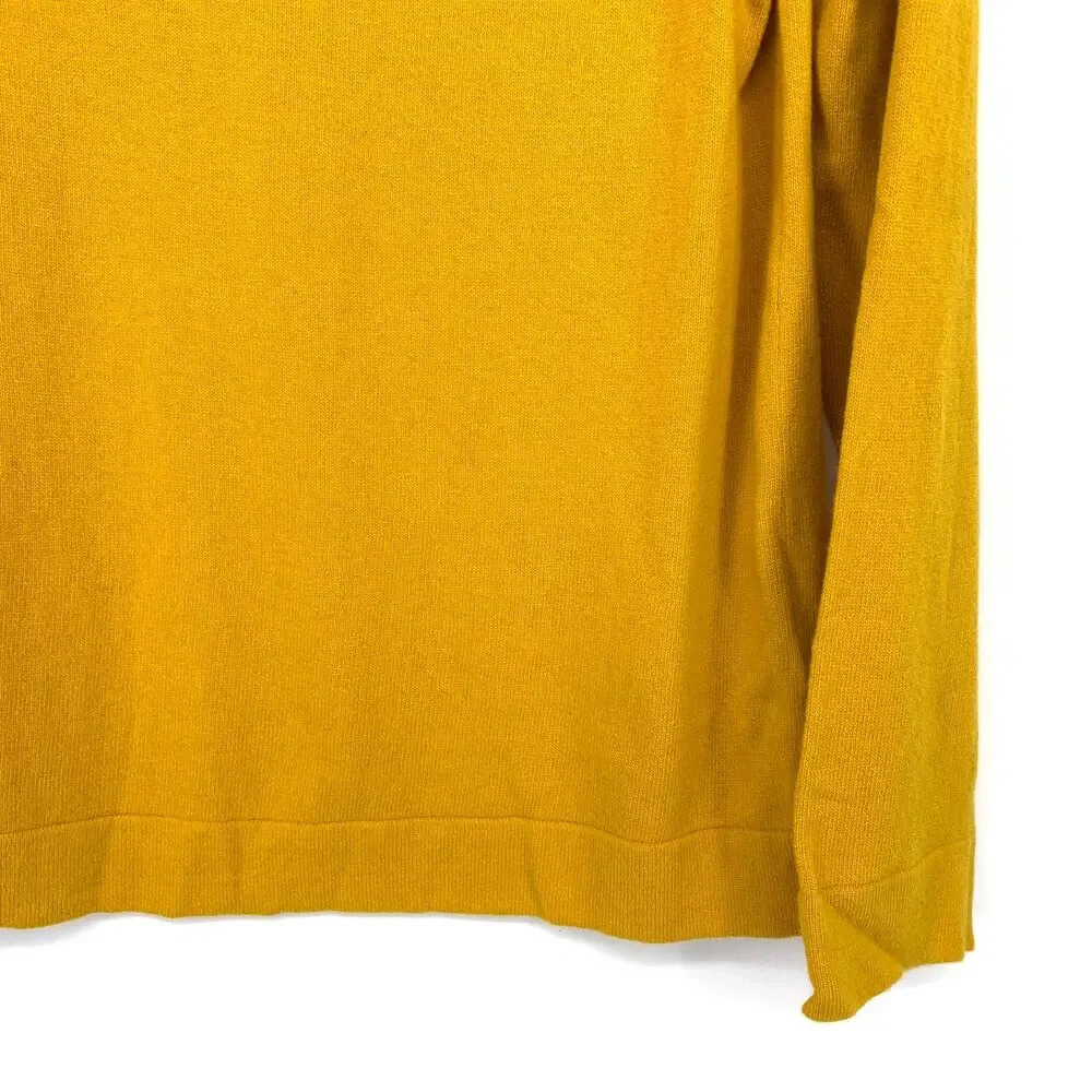 J.Crew Cotton Wool Blend Teddie Pullover Sweater Womens Sz M Golden Yellow NEW